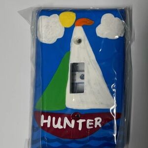 NWT Sailboat Light Switch/Outlet Wall Cover (personalized “Hunter”)
